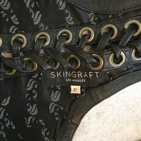 COPY - Skingraft Double Collar Leather Moto Sexy AF Vest - Picture 3 of 8